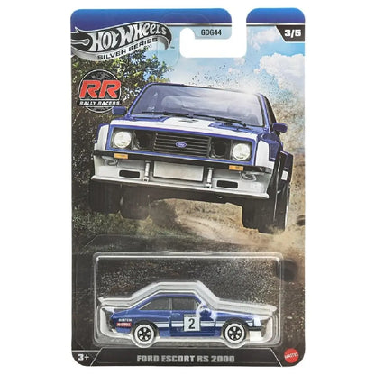 Hot Wheels Ford Escort RS 2000 Blue Silver Series Rally Racers 1:64