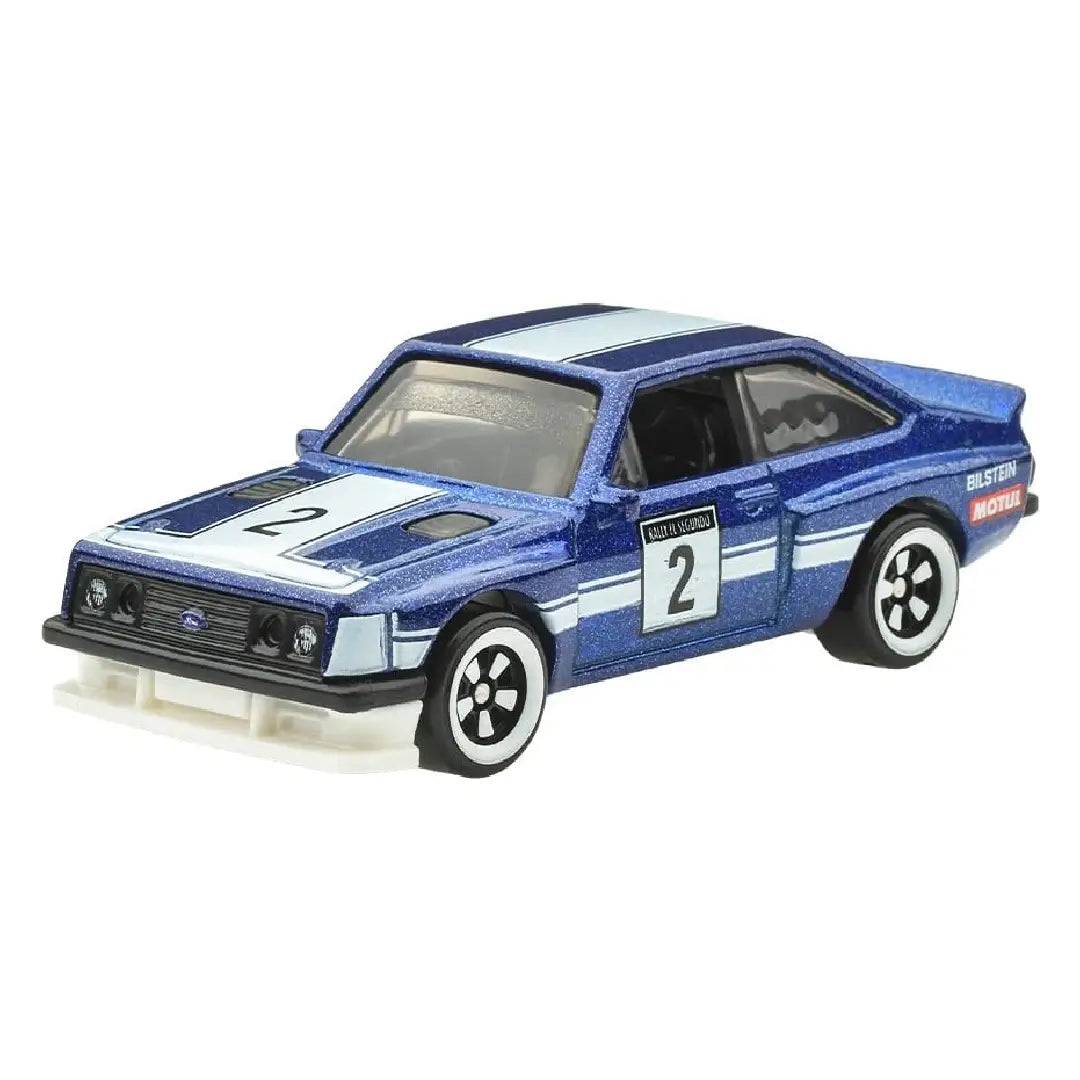 Hot Wheels Ford Escort RS 2000 Blue Silver Series Rally Racers 1:64