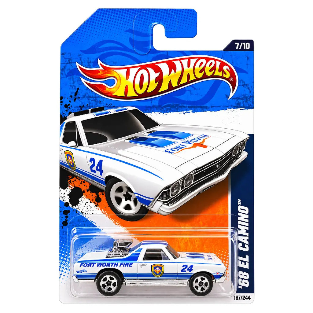 Hot Wheels '68 El Camino White Fort Worth Fire 2011 167/244 1:64
