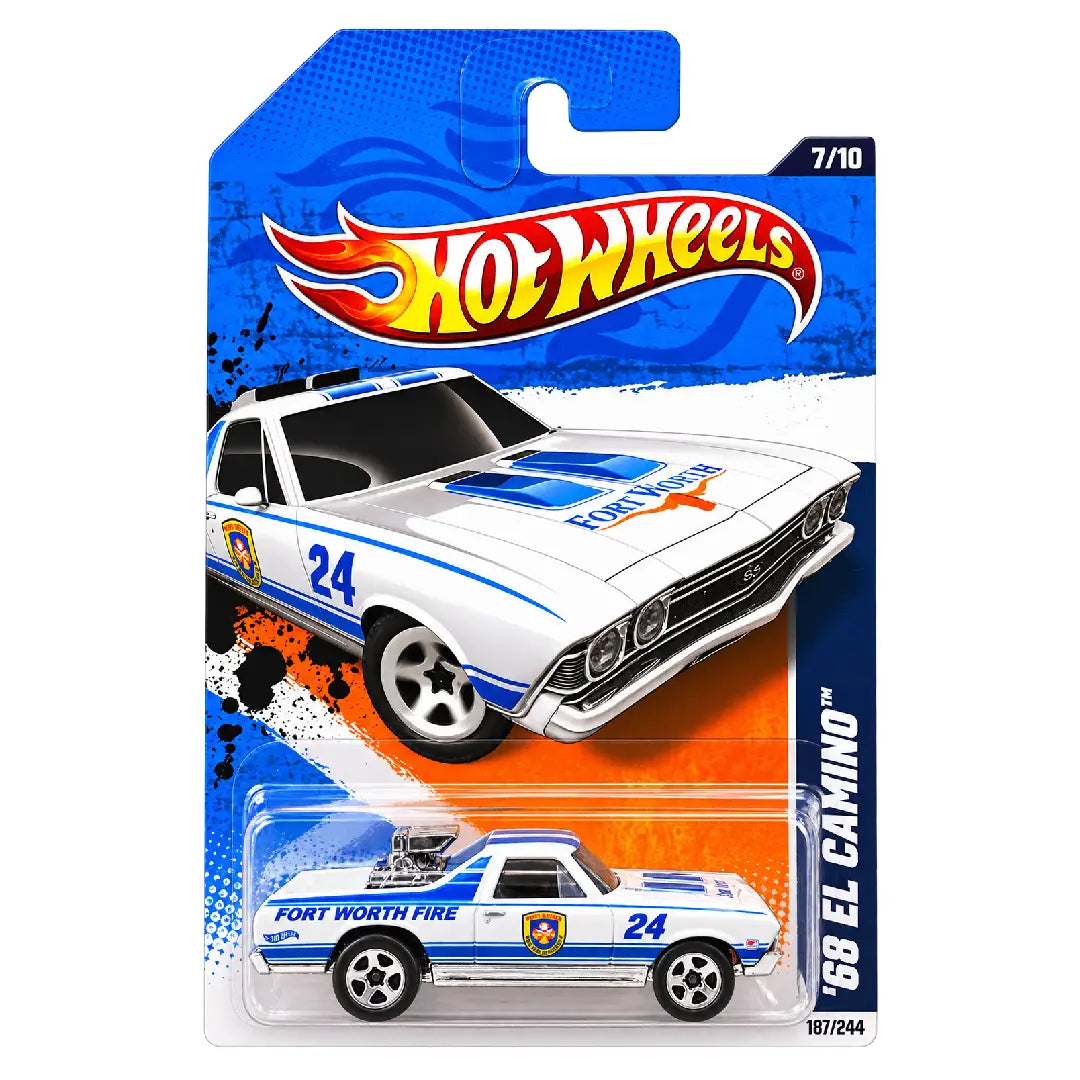 Hot Wheels '68 El Camino White Fort Worth Fire 2011 167/244 1:64