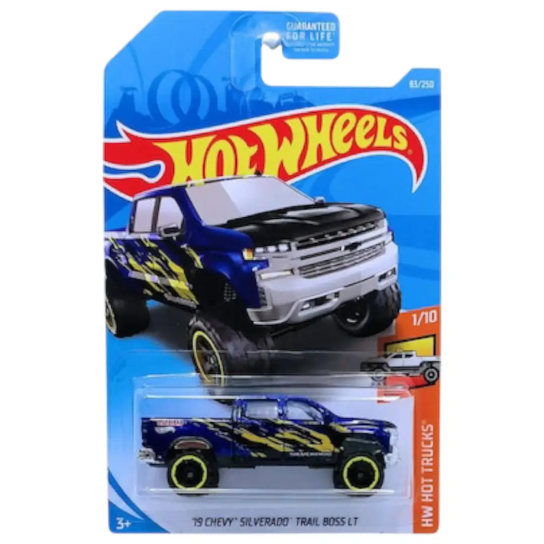 Hot Wheels '19 Chevy Silverado Trail Boss LT Blue HW Hot Trucks 1:64