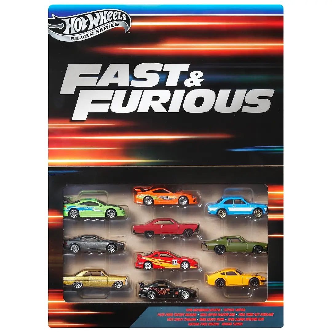 Hot Wheels Fast & Furious Silver Series 10-Pack JCT92-986A 1:64