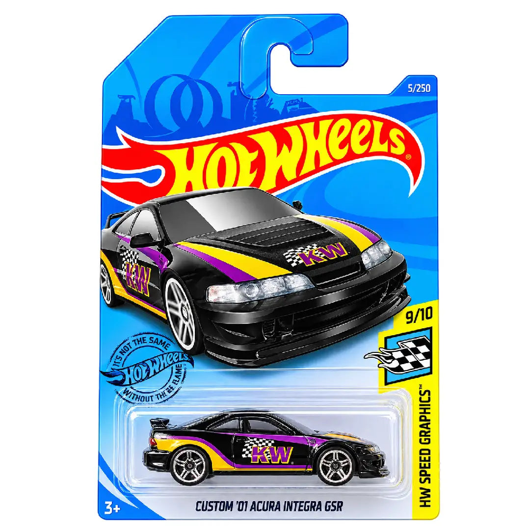 Hot Wheels Custom '01 Acura Integra GSR Black HW Speed Graphics 5/250 1:64