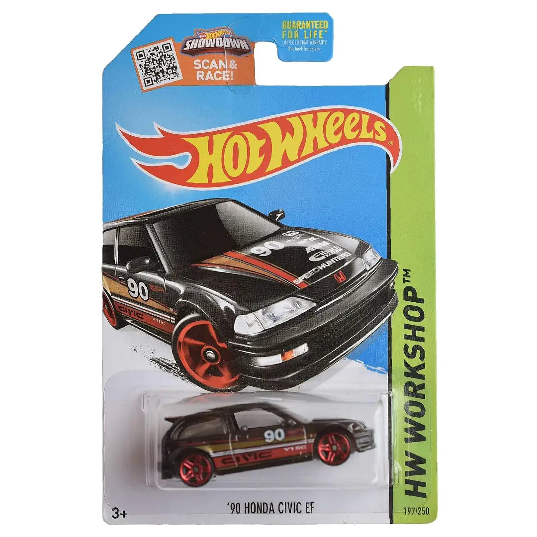 Hot Wheels '90 Honda Civic EF Black HW Workshop 197/250 1:64