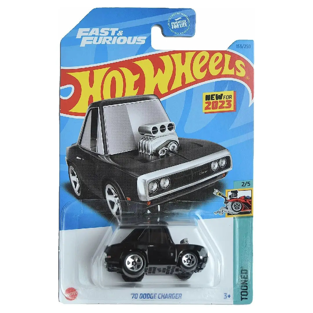 Hot Wheels '70 Dodge Charger Black Tooned 153/250 1:64