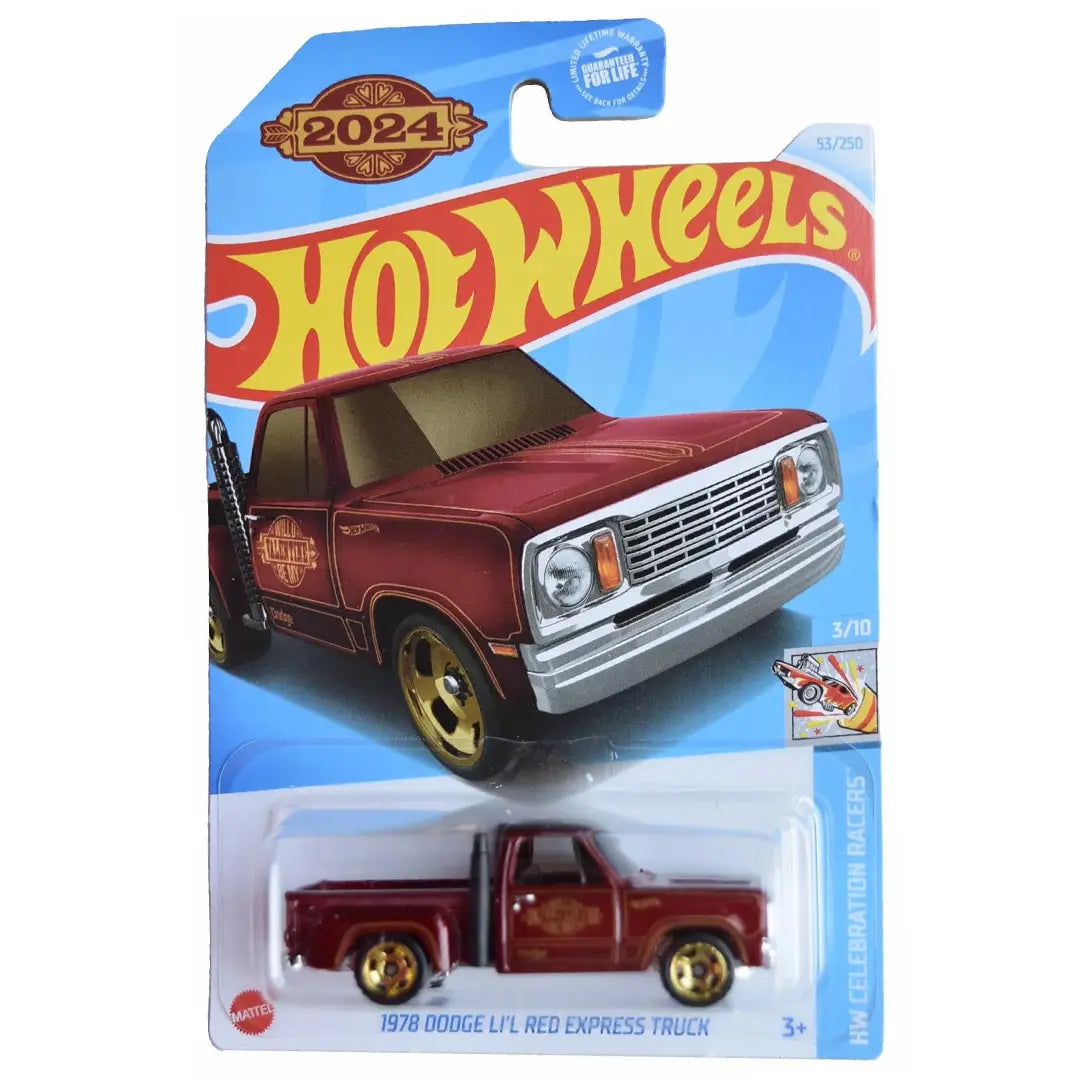 Hot Wheels 1978 Dodge Li'l Red Express Truck Red Celebration Racers 53/250 1:64