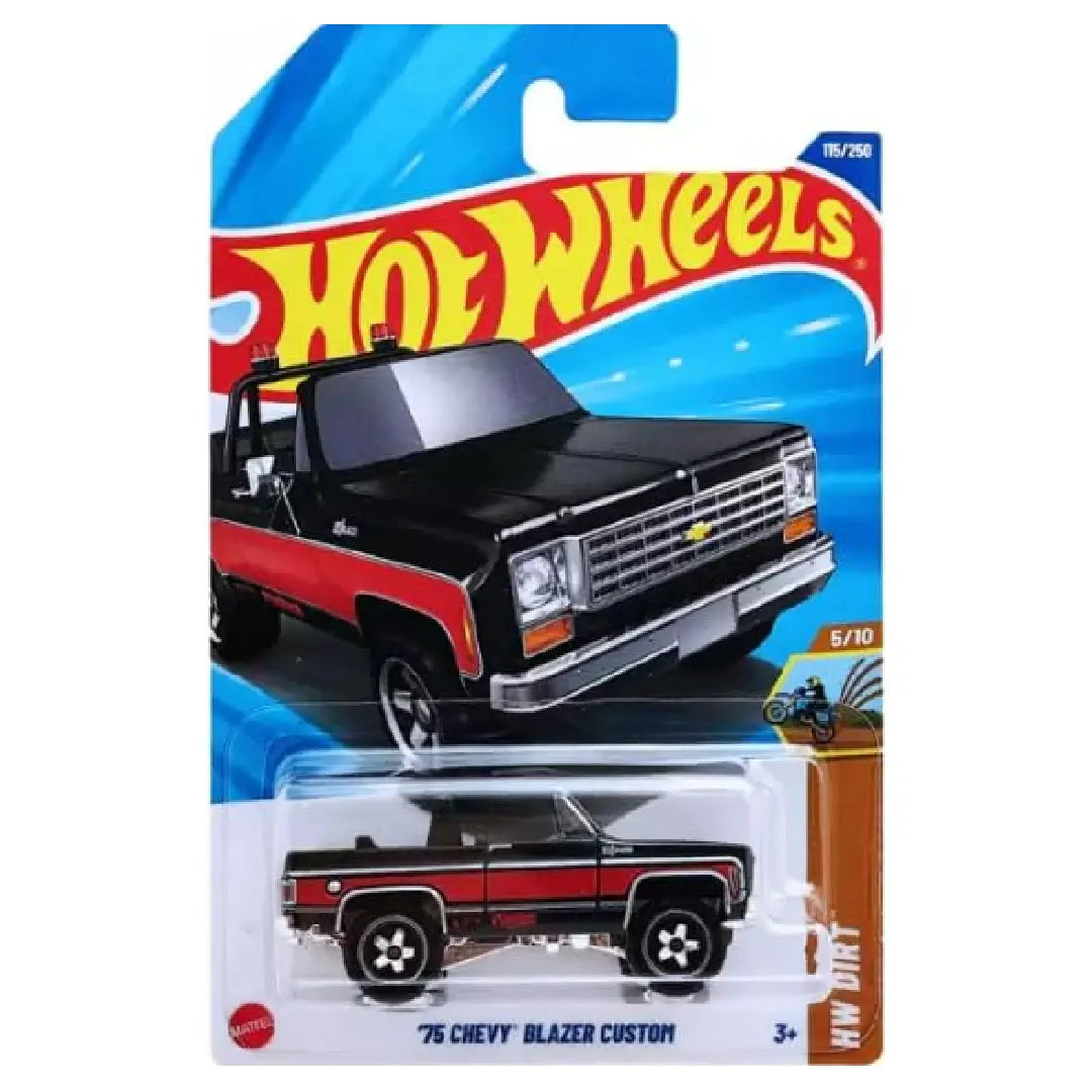 Hot Wheels '75 Chevy Blazer Custom Black HW Dirt 115/250 1:64 Diecast