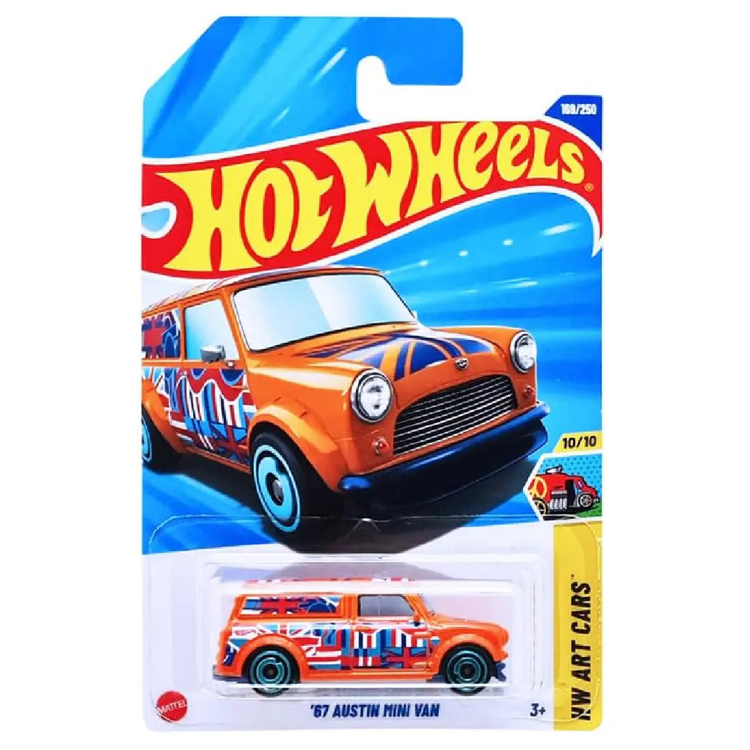 Hot Wheels '67 Austin Mini Van Orange HW Art Cars 169/250 1:64 Diecast