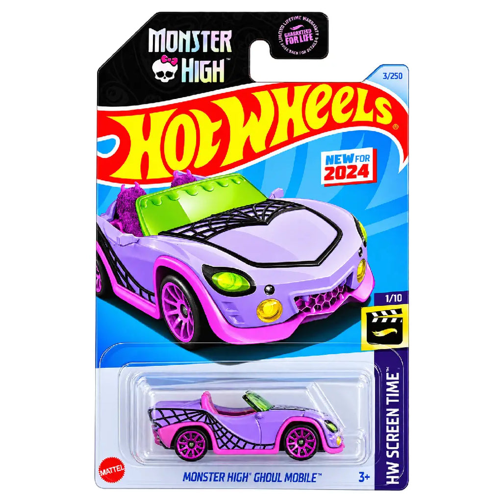 Hot Wheels Monster High Ghoul Mobile Purple HW Screen Time 3/250 1:64 Diecast