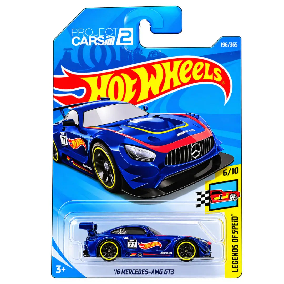 Hot Wheels '16 Mercedes-AMG GT3 Blue Project CARS 2 Legends of Speed 196/365 1:64 Diecast