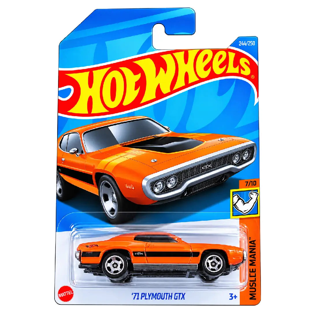 Hot Wheels '71 Plymouth GTX Orange Muscle Mania 166/250 1:64 Diecast