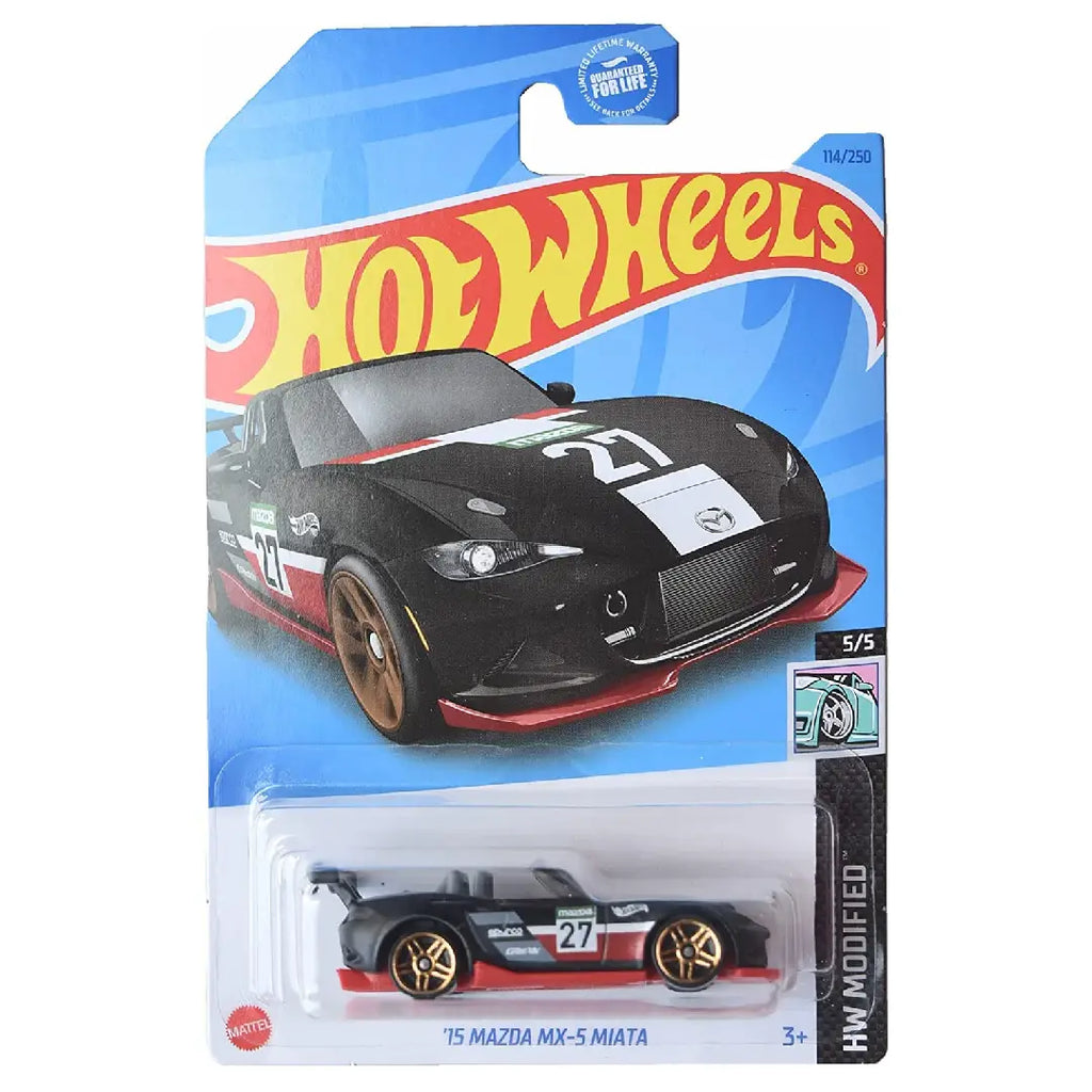 Hot Wheels '15 Mazda MX-5 Miata Black HW Modified 114/250 1:64 Diecast