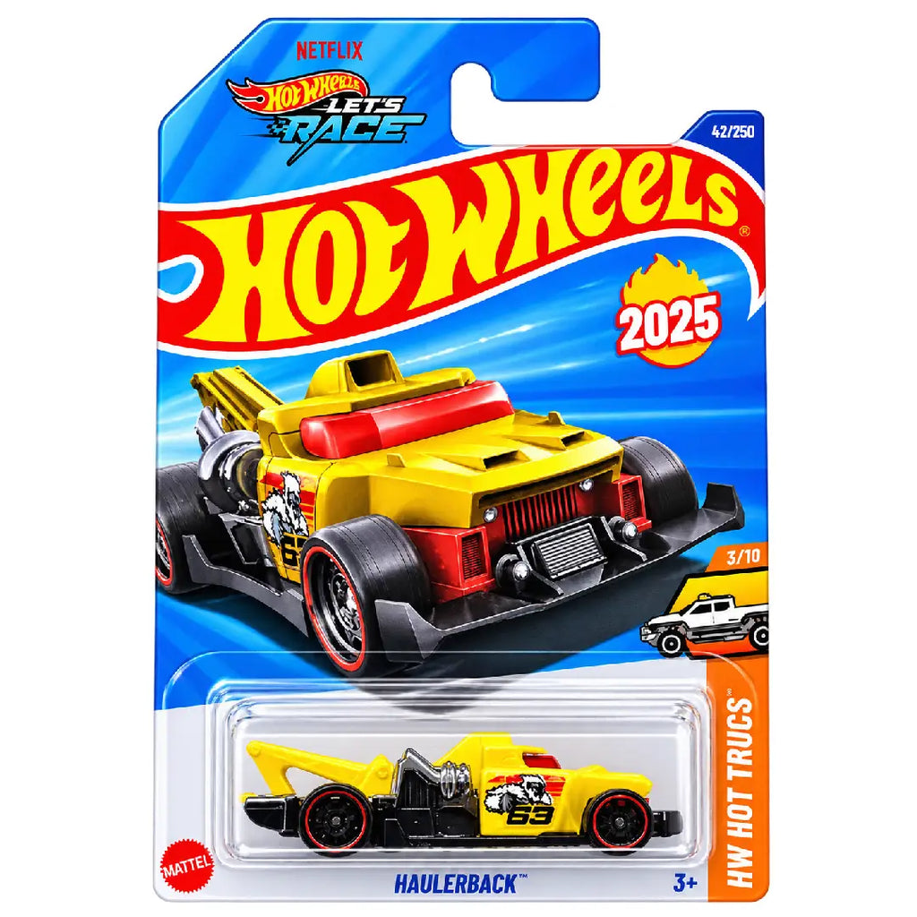 Hot Wheels Haulerback Yellow HW Hot Trucks 3/10 42/250 1:64 Diecast