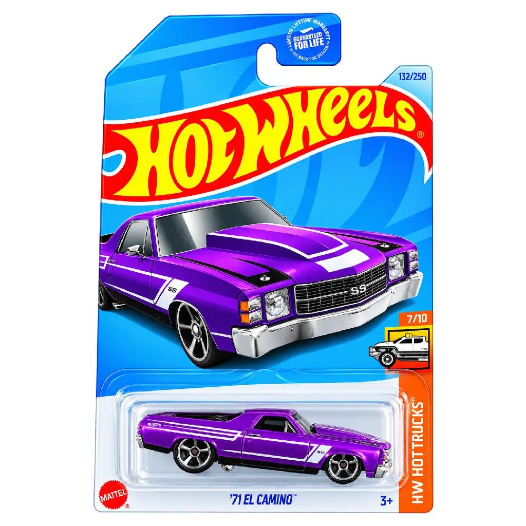 Hot Wheels '71 El Camino Purple HW Hot Trucks 7/10 132/250 1:64 Diecast