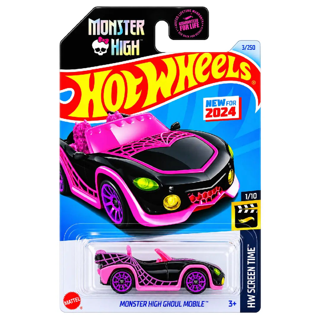 Hot Wheels Monster High Ghoul Mobile Black HW Screen Time 1/10 3/250 1:64 Diecast