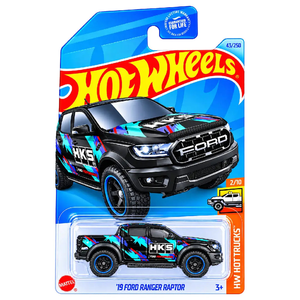 Hot Wheels '19 Ford Ranger Raptor Black HKS HW Hot Trucks 1:64 Diecast