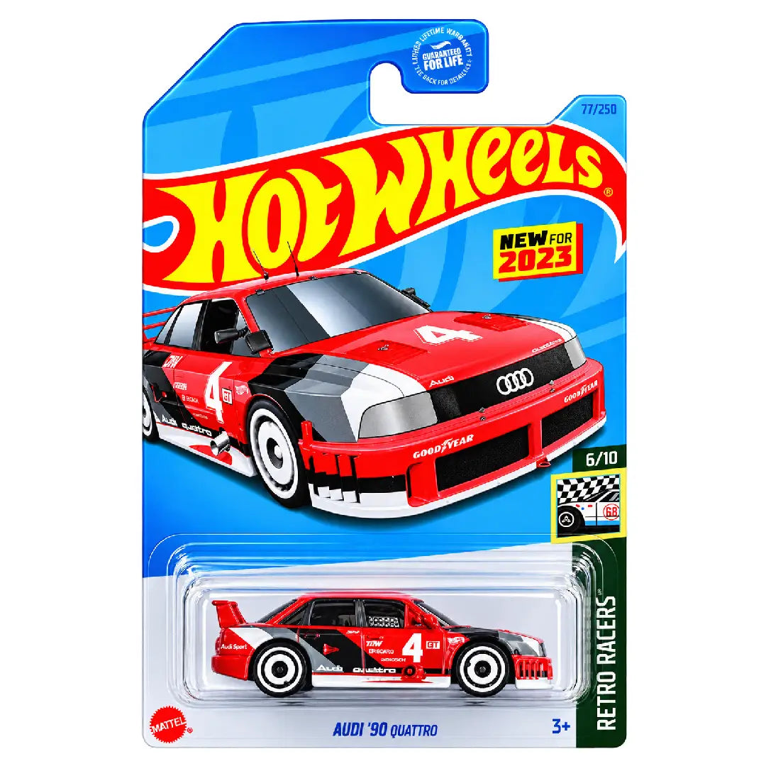 Hot Wheels Audi '90 Quattro Red Retro Racers 6/10 77/250 1:64 Diecast