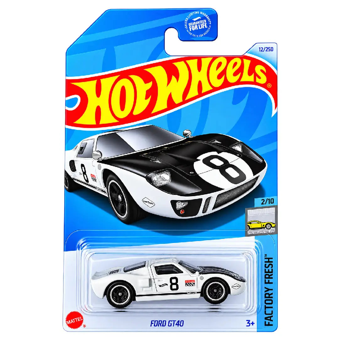 Hot Wheels Ford GT40 White Factory Fresh 2/10 12/250 1:64 Diecast