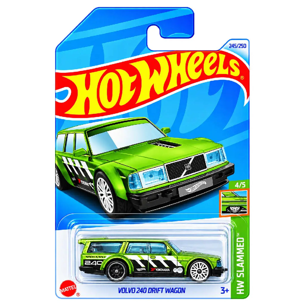 Hot Wheels Volvo 240 Drift Wagon Green HW Slammed 4/5 245/250 1:64 Diecast