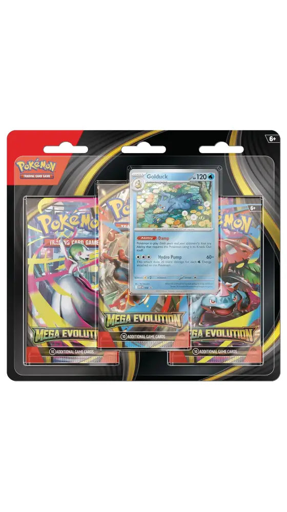 Pokémon TCG: Mega Evolution Three-Booster Blister – Golduck Promo (English version)
