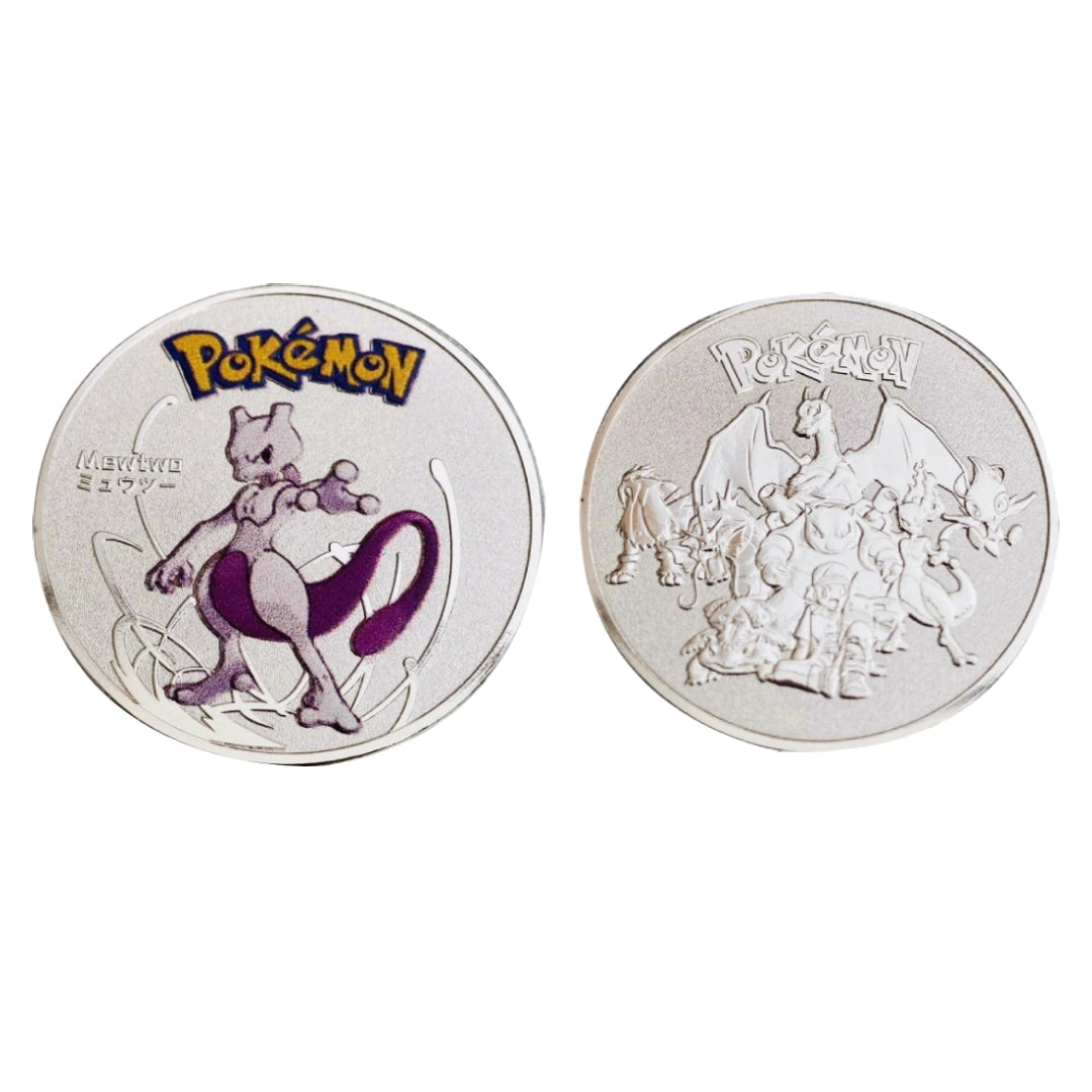 Pokémon Silver Collectible Metal Coin Set – Charizard, Pikachu, Mewtwo & More