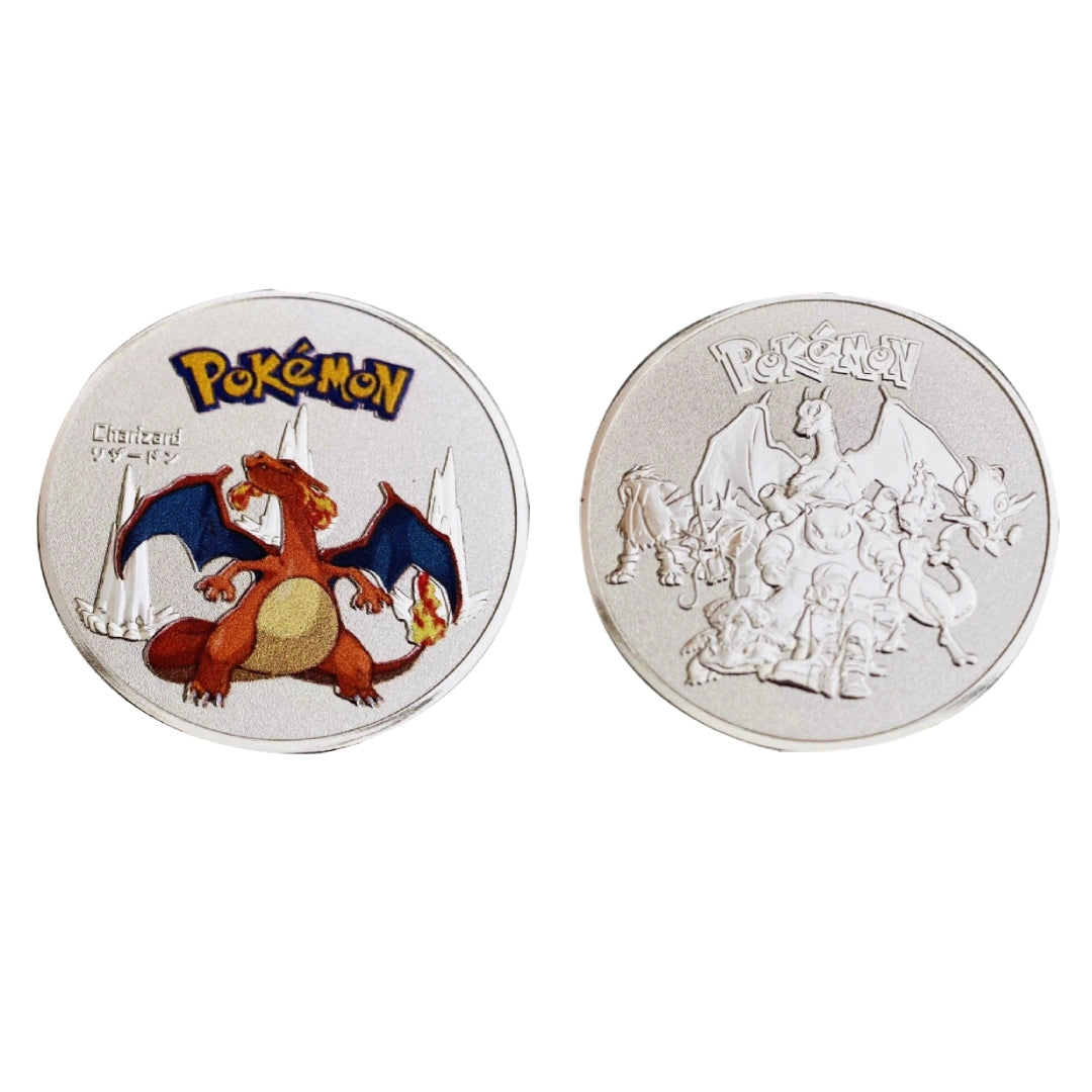 Pokémon Silver Collectible Metal Coin Set – Charizard, Pikachu, Mewtwo & More