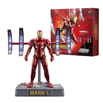 Marvel Studios Avengers Infinity War Iron Man Mark L MK50 Hand Floating Gun Figure Set with Platform 9.8 Inch by ZD Toys