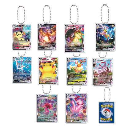 Pokémon Card Acrylic Keychain – Charizard, Gengar, Mewtwo & Eeveelutions