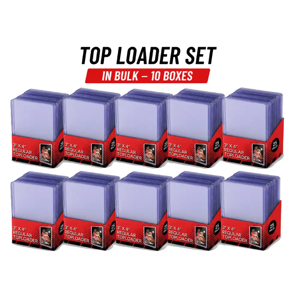 Premium 35PT Card Top Loaders – 10 Boxes (25 pcs Per Box)