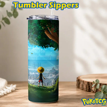 One Piece Luffy Anime Tumbler Sipper – Premium Stainless Steel Insulated Travel Mug with Straw