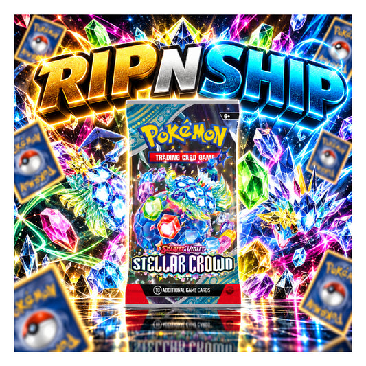 Pokémon TCG: Scarlet & Violet - Stellar Crown Booster Pack - 10 Cards | Rip N Ship