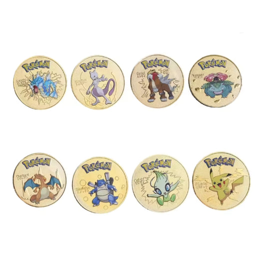 Pokémon Gold Collectible Metal Coins – Charizard, Pikachu, Mewtwo & More