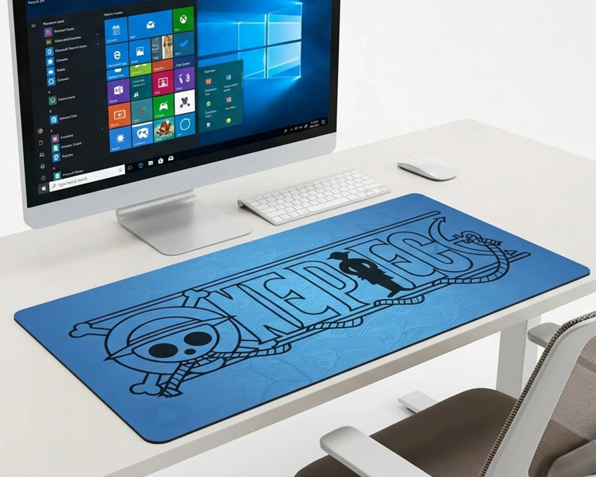 One Piece Blue Logo Gaming Mousepad Extended Desk Mat - PokeTCG