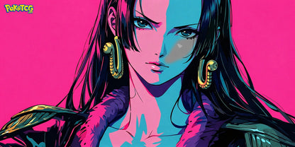 One Piece Boa Hancock Aesthetic Gaming Mousepad Neon Anime Desk Mat Waifu Pink Purple Design XL - PokeTCG 