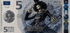 A novelty banknote-style print featuring Brook from One Piece, shown as the main designed subject with surrounding euro-note-inspired security features and text.