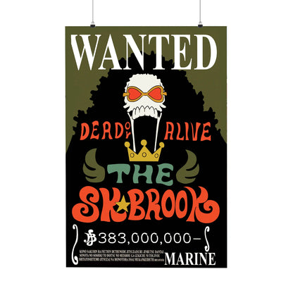 One Piece Brook Wanted Poster Soul King Dead or Alive Anime Wall Art - PokeTCG