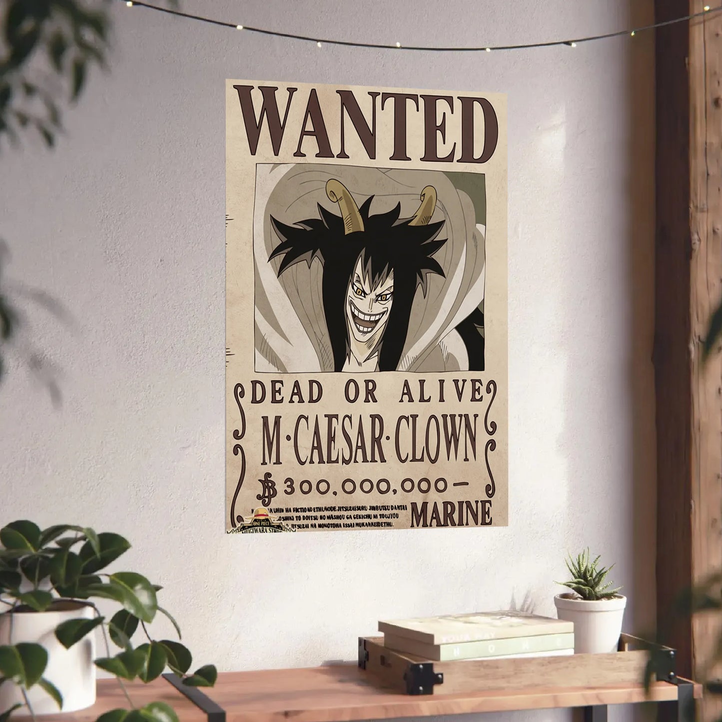 One Piece Caesar Clown Wanted Poster Dead or Alive Anime Wall Art - PokeTCG