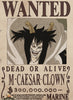 One Piece Caesar Clown Wanted Poster Dead or Alive Anime Wall Art - PokeTCG