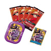 One Piece card game packs and a purple card holder on a white background