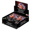 Bandai Namco One Piece Card Game display box containing multiple booster packs, shown on a plain white background.
