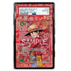 Trading card featuring Monkey D. Luffy from One Piece with a red and black border.