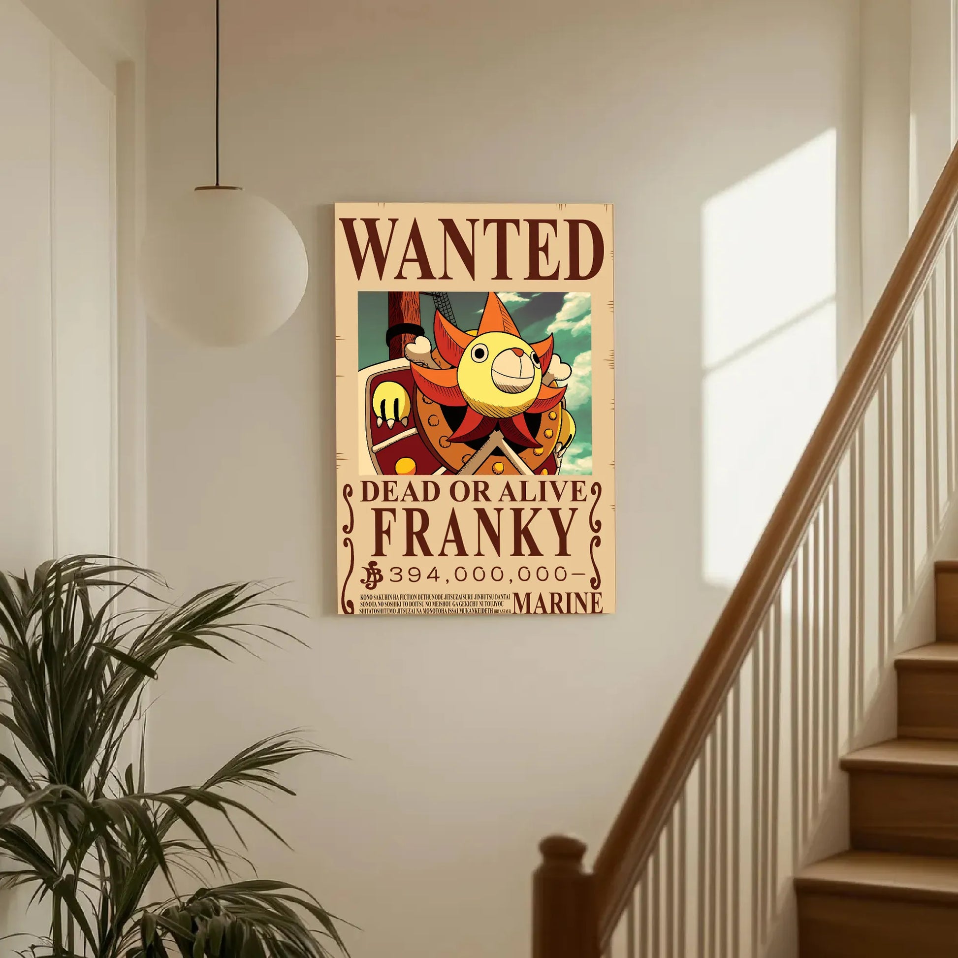 One Piece Franky Wanted Poster Dead or Alive Anime Wall Art Pirate Bounty - PokeTCG