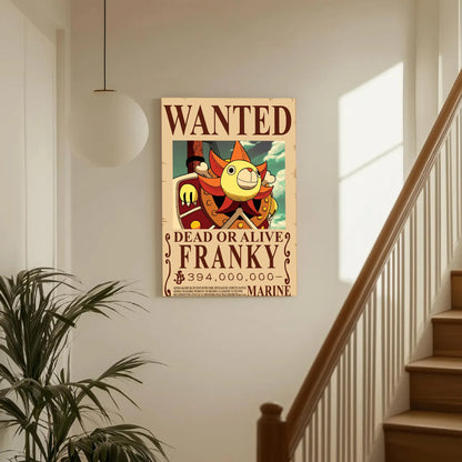 One Piece Franky Wanted Poster Dead or Alive Anime Wall Art Pirate Bounty - PokeTCG