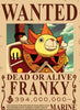 One Piece Franky Wanted Poster Dead or Alive Anime Wall Art Pirate Bounty - PokeTCG