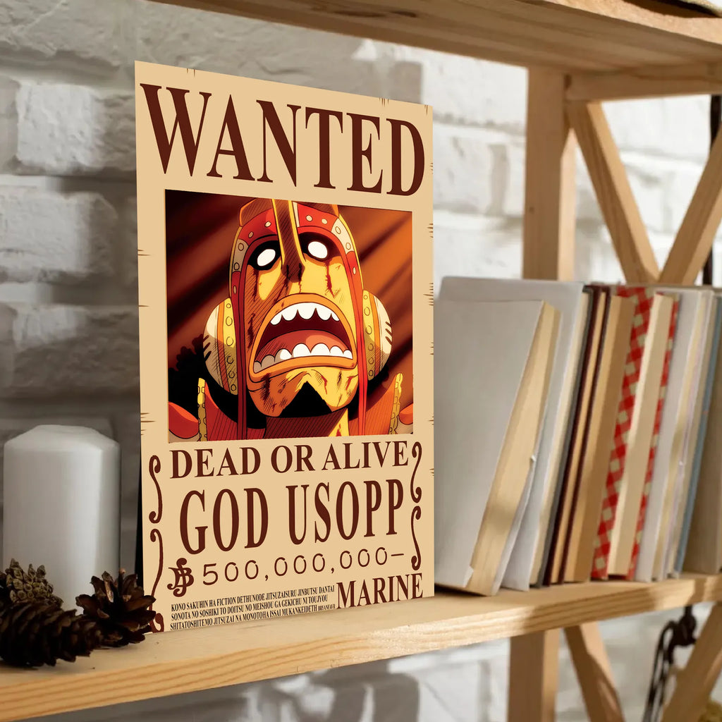 One Piece God Usopp Wanted Poster Dead or Alive Anime Wall Art - PokeTCG