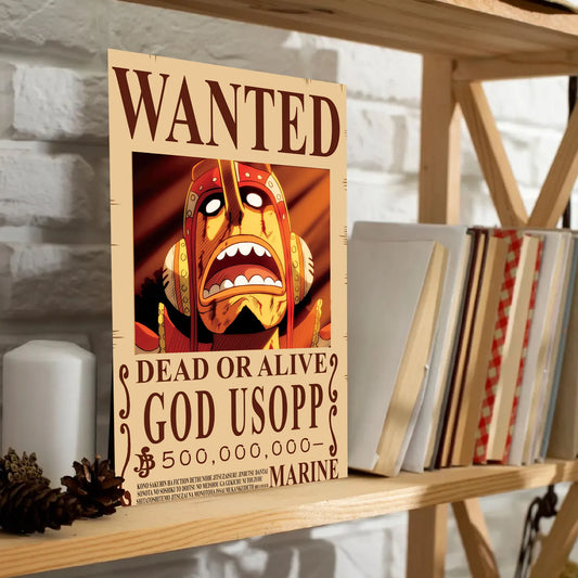 One Piece God Usopp Wanted Poster Dead or Alive Anime Wall Art - PokeTCG
