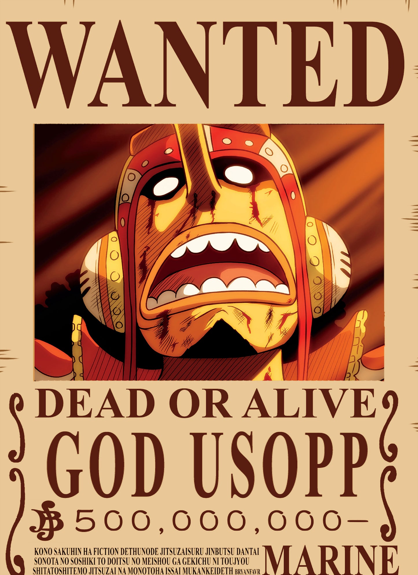 One Piece God Usopp Wanted Poster Dead or Alive Anime Wall Art - PokeTCG