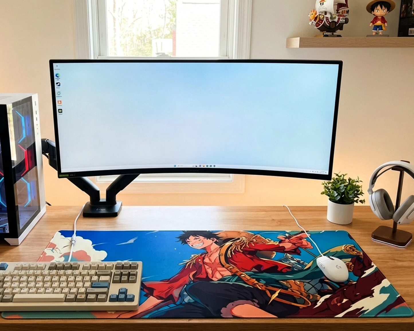 One Piece Luffy Adventure Scene Gaming Mousepad Extended Anime Desk Mat Straw Hat Pirate Design - PokeTCG