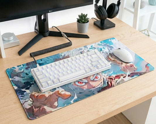 One Piece Luffy Gear 5 Gaming Mousepad Anime Desk Mat Epic Battle White Aura Design XL - PokeTCG