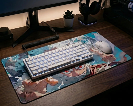 One Piece Luffy Gear 5 Gaming Mousepad Anime Desk Mat Epic Battle White Aura Design XL - PokeTCG